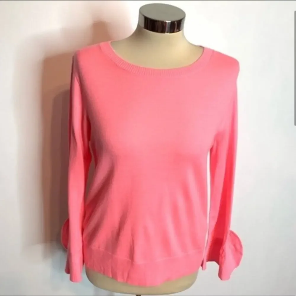 J. Crew merino wool with ruffle sleeve sweater